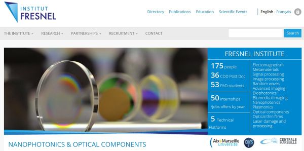 New website for Institut Fresnel