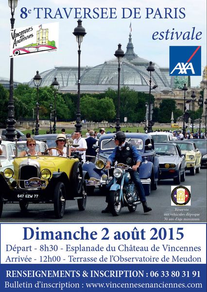 8e Traversée de Paris estivale dimanche 2 août 2015