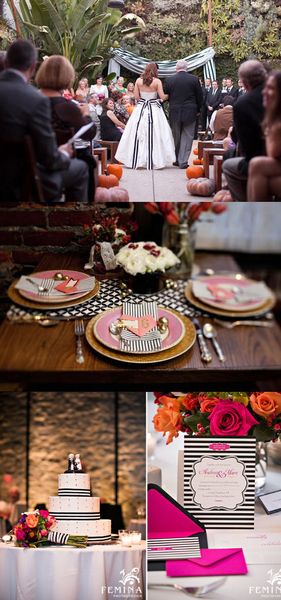 decor de mariage raye