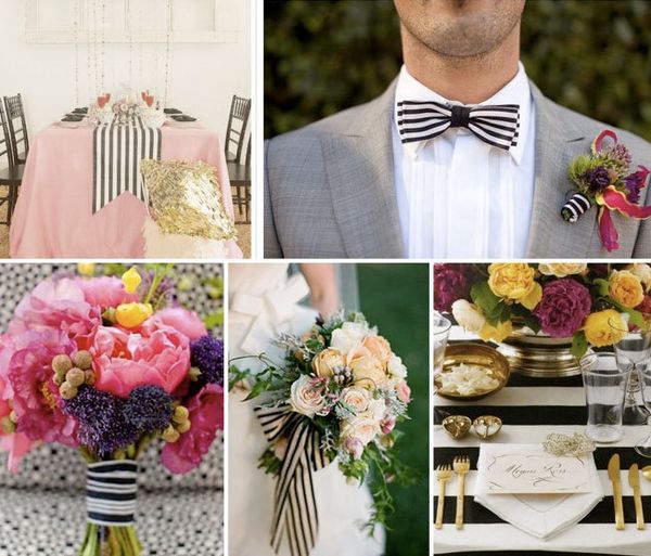 decor de mariage raye