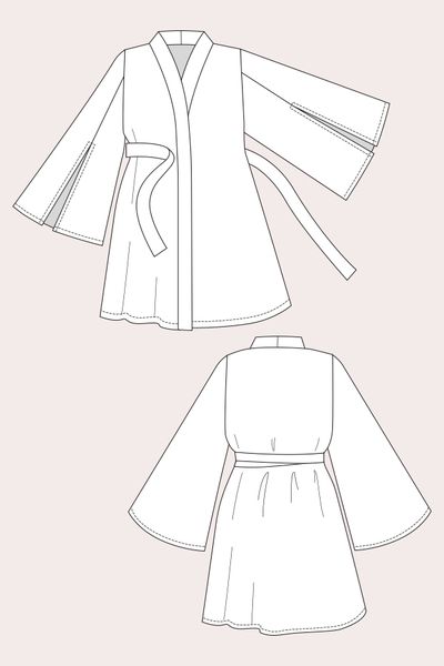 Dessin technique du kimono Asaka de Named Clothing