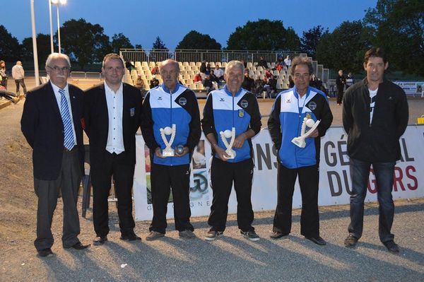 Yves DATAS, Joël BARRIER et José SILVA Vice Champions de Ligue Triplettes seniors 2016