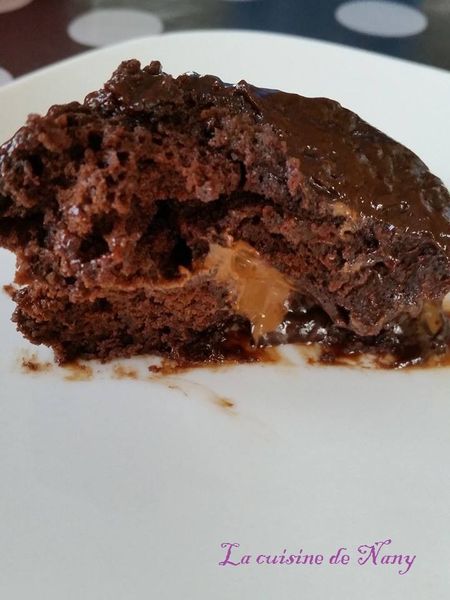 Mug cake "Fondant au chocolat coeur praliné"