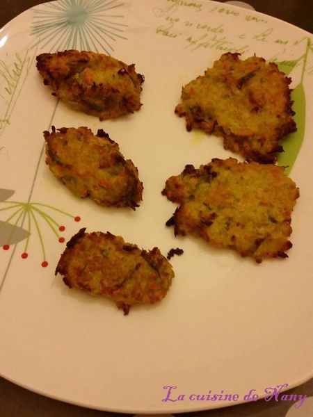 Galettes pommes de terre, carottes et vert de poireau