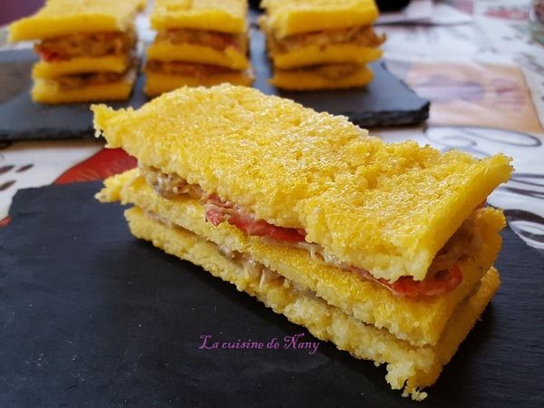"Mille-feuilles" de polenta, endives et chorizo