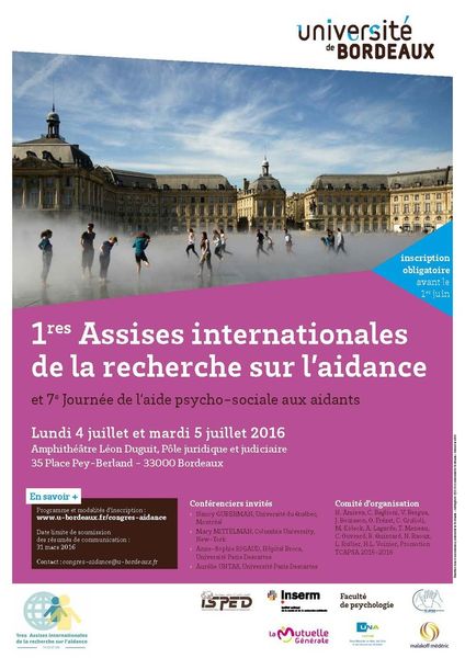 1ères Assises internationales de la recherche sur l'aidance - 4-5 juillet 2016