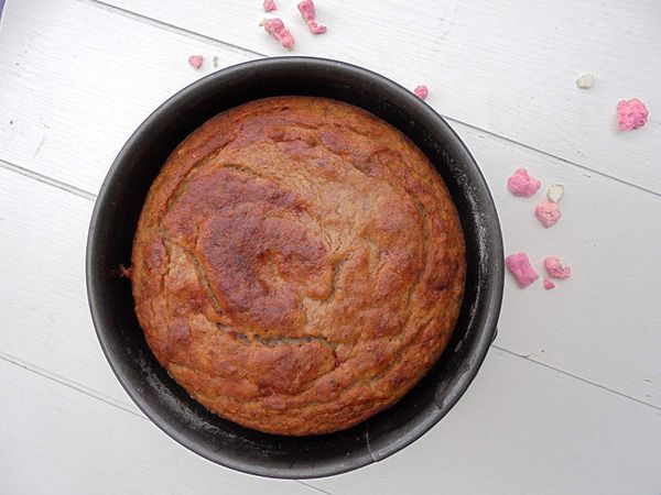 Banana cake aux pralines roses