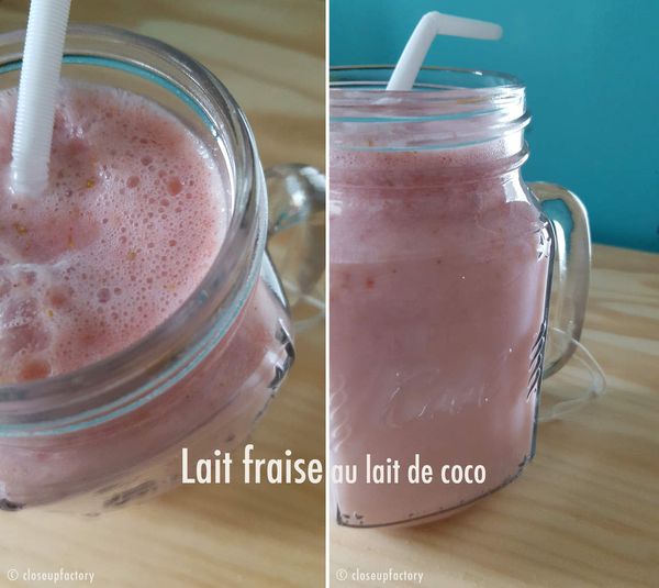 Le lait de coco fraise végétal d'Alfafa