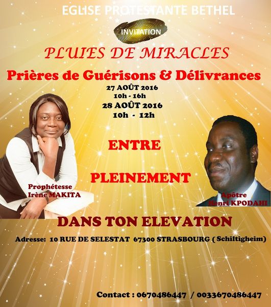 INVITATION : SÉMINAIRE DE MIRACLES & GUERISONS