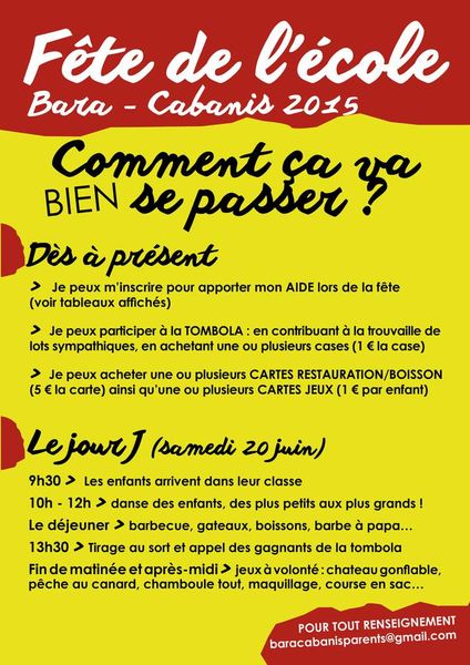 Fête de l'école: mode d'emploi et programme