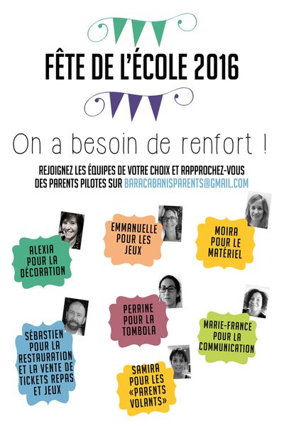 Fête de l'école: besoin de renfort!
