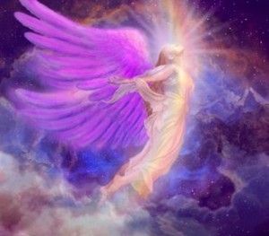 IMAGEN QUE REPRESENTA A UN ANGEL ENTRE LUZ DE COLORES HERMOSOS