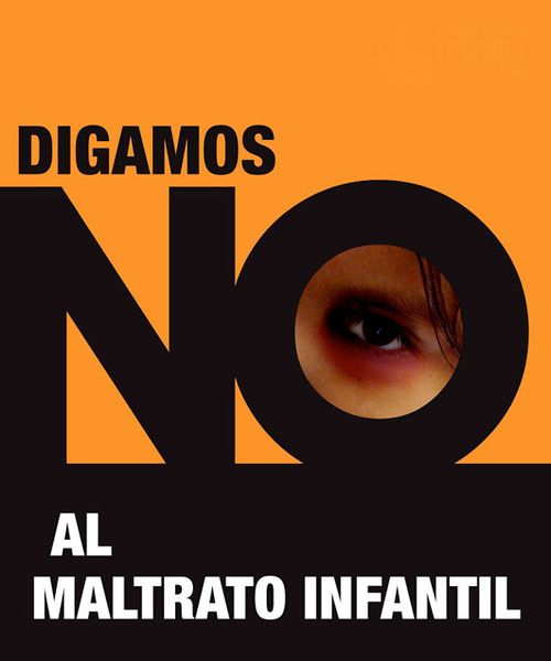 IMAGEN QUE LLEBA EN SI ESCRITAS LAS PALABRAS: DIGAMOS NO AL MALTRATO INFANTIL Y PARTE DEL LADO IZQUIERDO DE UN NIÑO,INCLUYENDO EL OJO QUE ESTA EN ESTE LADO DE SU CARA