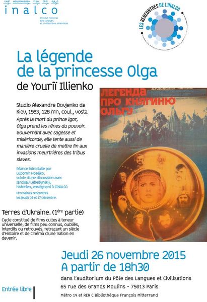 Affiche de la projection du film "Légende de la princesse Olga"