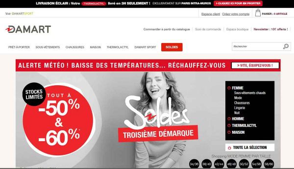 Des soldes chez Damart