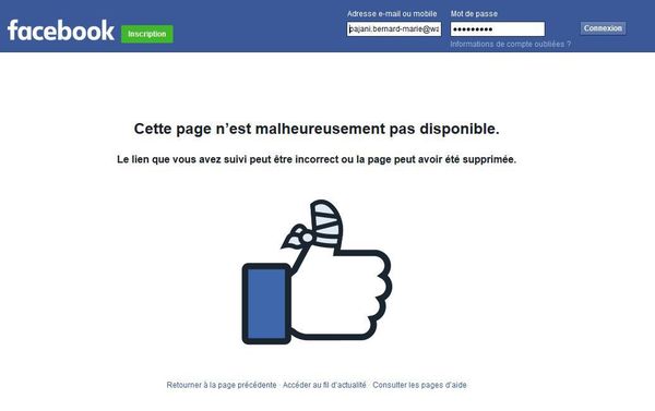 Compte Facebook désactivé