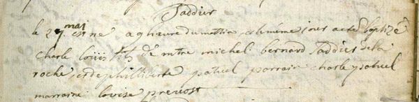 Naissance de Charles Louis SADDIER