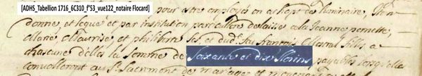 Dot de soixante et dix florins en 1716