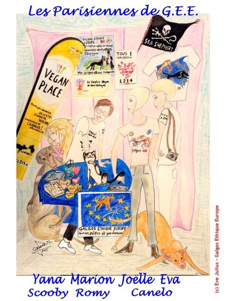 Les Parisiennes de Galgos Ethique Europe croquées par Eve Julius
