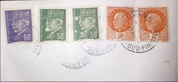 Lettre affranchie avec des timbres de Pétain, sur le site Lepoint.fr