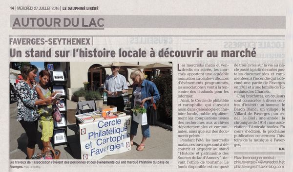 Histoire locale sur le Marché de Faverges