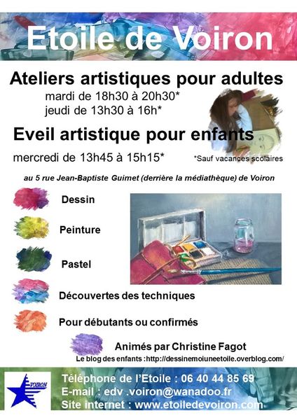 cours de peinture, dessin et pastel à l'Etoile