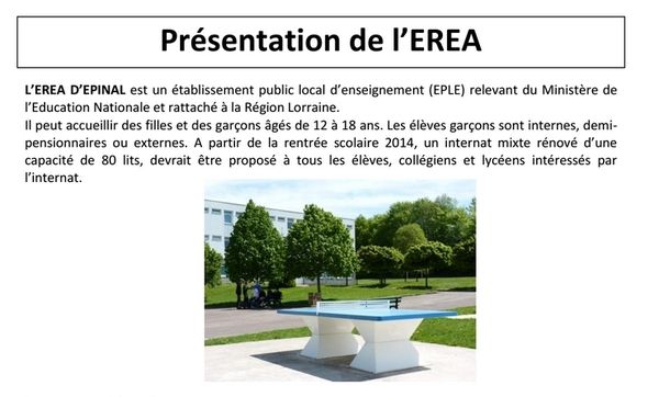 La nouvelle plaquette de présentation de l'EREA