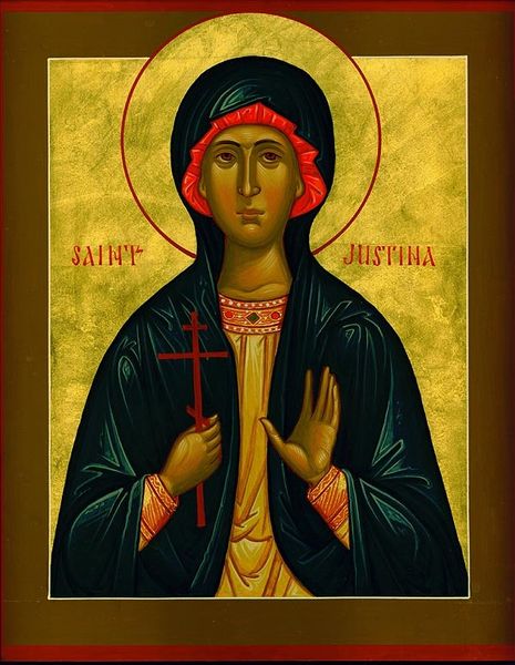 Sainte Vierge Martyre Justina de Nicomédia