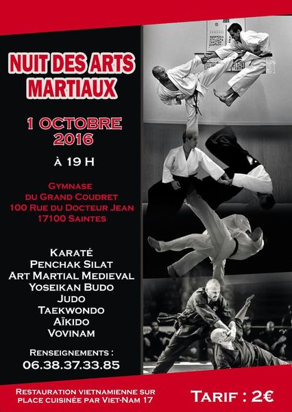 Nuit des Arts Martiaux à Saintes le 1er octobre avec...VN17 bien sûr !