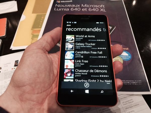 Quelques minutes passées en compagnie du Lumia 640 XL ...