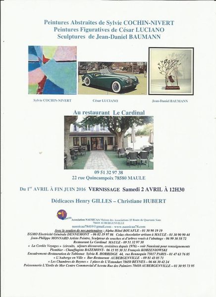 PROCHAIN VERNISSAGE LE 2 AVRIL A MAULE