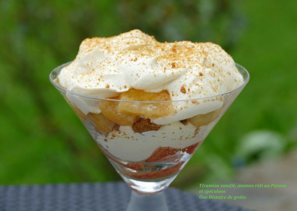 Tiramisu vanillé, ananas rôti au Passoa et Spéculoos - Bataille food #33