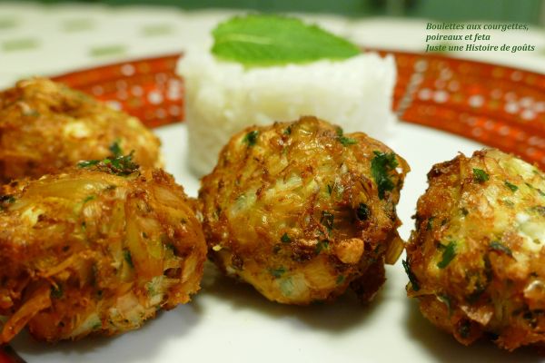 Boulettes de courgette, poireau et feta
