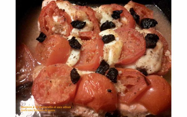 Saumon à la mozarella et aux olives
