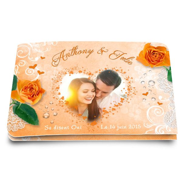 Faire-part de mariage Amour Orange