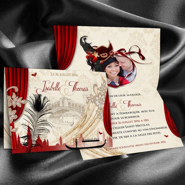 Faire-part de mariage thème Venise