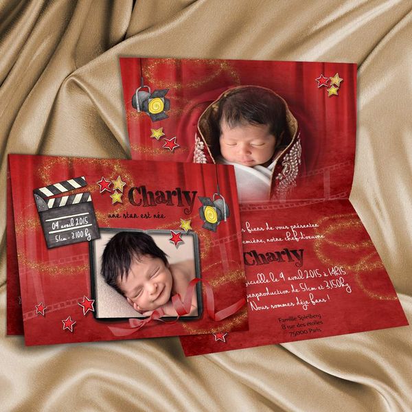 Faire-part de naissance cinéma star