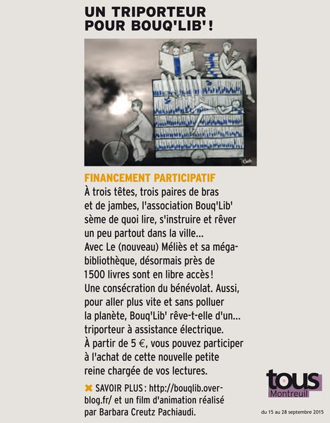 On parle du triporteur dans Tous Montreuil !