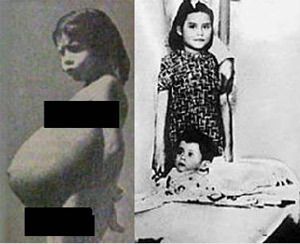 FOTO QUE MUESTRA A LA MADRE MAS JOVEN DEL MUNDO QUE QUEDO EMBARAZADA CASI A SUS 5 AÑOS,POR QUE ESTABA SALIENDO DE SUS 4 AÑOS Y COMENZO CASI A LOS 3 AÑOS A MENSTRUAR,POR QUE ESTABA SALIENDO DE SUS DOS AÑOS