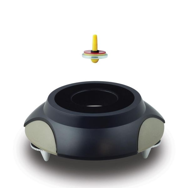 IMAGEN QUE REPRESENTA,LO QUE ES UN LEVITRON,OSEA,UN TROMPO QUE LEVITA MAGNETICAMENTE,POR FUERZAS MAGNETICAS DE IMANES,QUE SE ATRAEN Y QUE CONTRAEN,EL TROMPO QUE FLOTA,POR TECNICAS DE HUMANOS USADAS PARA PRODUCIR ESTO.