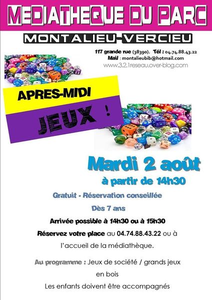 Après-midi jeux mardi 2 août