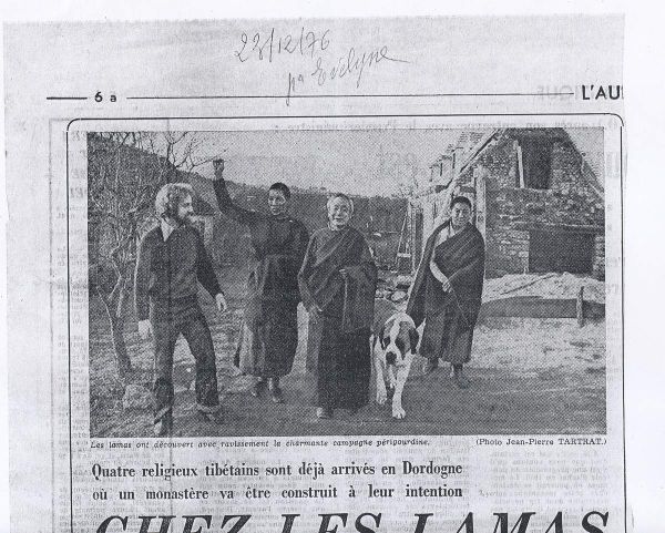 Mark, Lama Pountsé, Guendune rinpotché et Lama Zigpon.