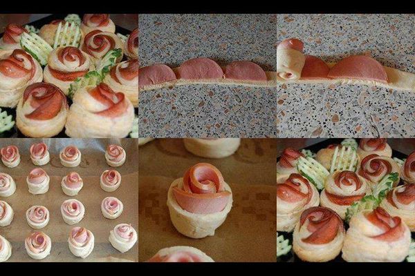Roses au jambon