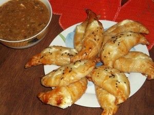 Croissants saumon/fromage ail et fines herbes