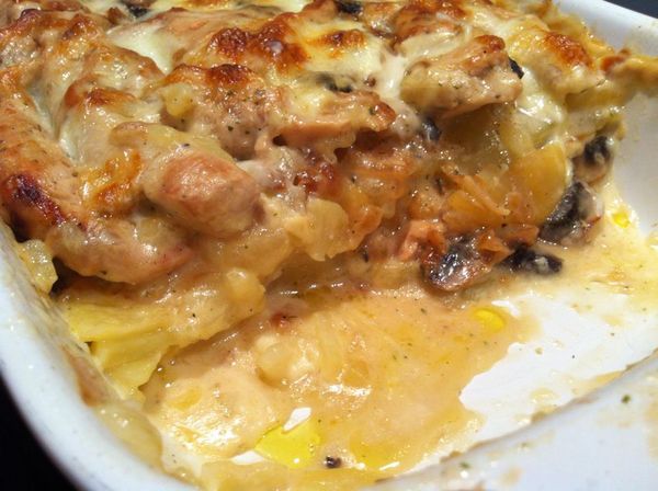 Gratin aux Aiguillettes de blanc de Poulet