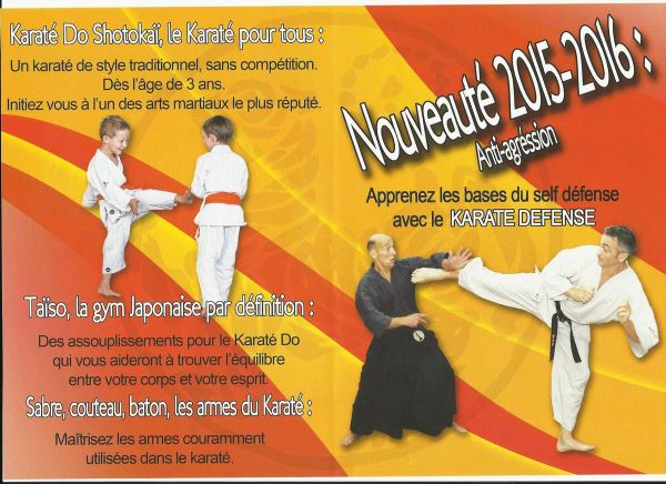 INFORMATIONS KARATE RENTREE 2015 (horaires, prix...)