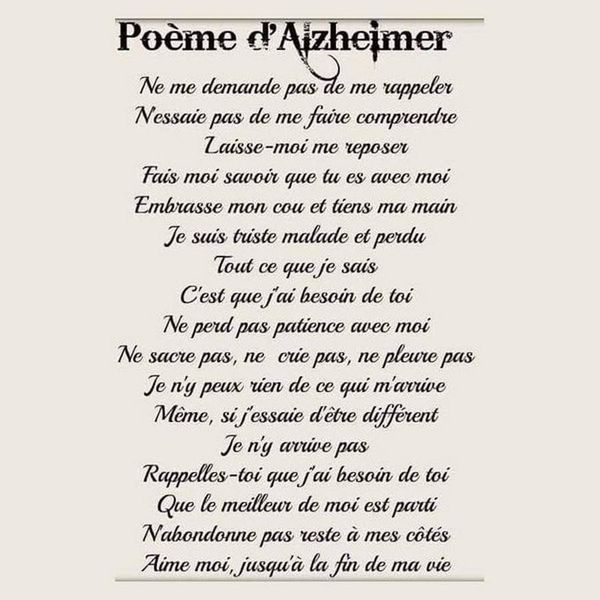 Poème d'Alzheimer