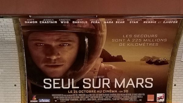 Affiche de Seul sur Mars dans le métro
