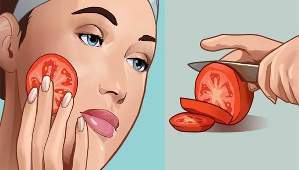 CETTE FILLE SE FROTTA LE VISAGE AVECUNE TOMATE . PUIS, IL A TROUVÉ UNE SOLUTION À SON GROS PROBLÈME