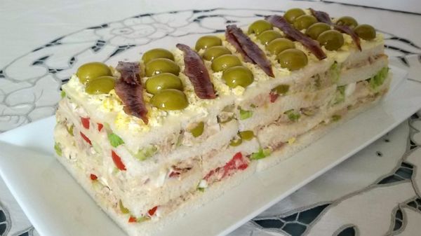 gâteau facile sandwich au thon pain( video)